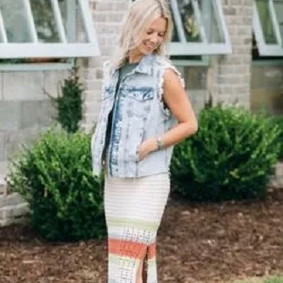 Free People Far From Here Midi Skirt X-Small NWT - Picture 3 of 8